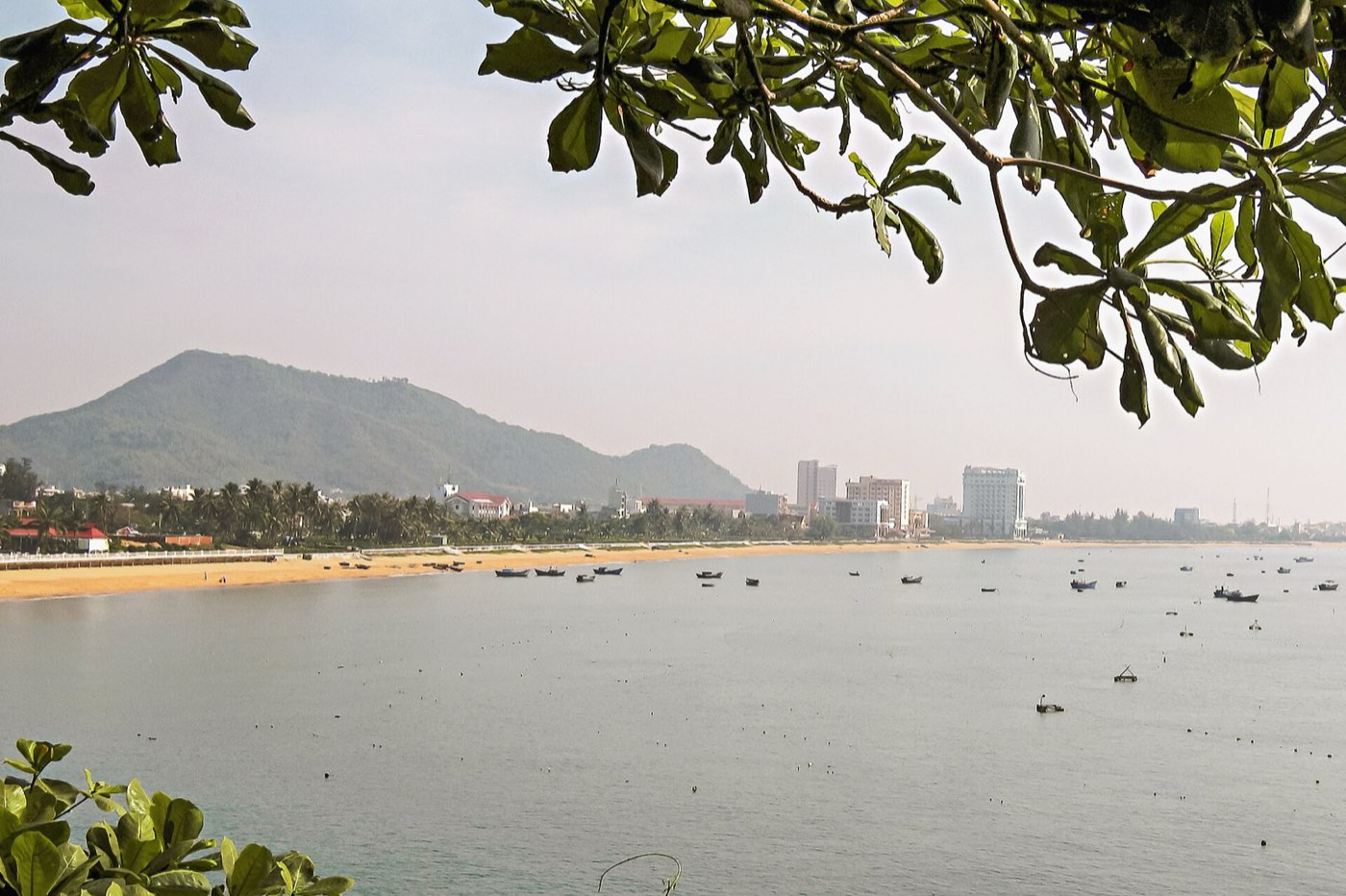 Quy Nhon city and bay seen from Ganh Rang